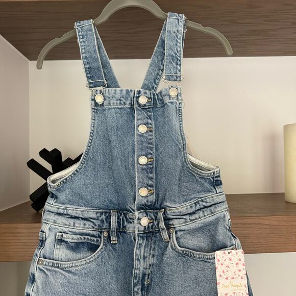 Free People Shelby Button Front Overall in Stone Beach - Picture 3 of 8